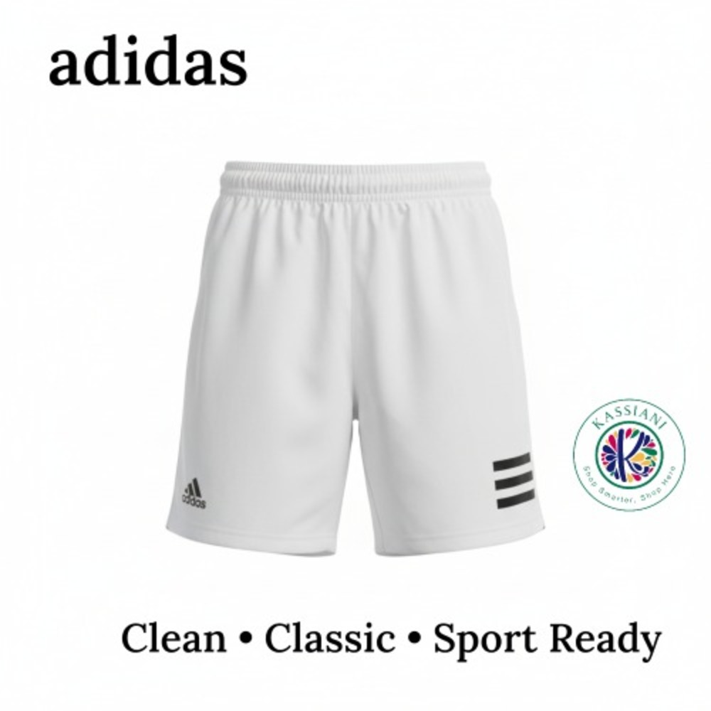 Adidas Club 3‑Stripes Tennis Shorts‎ Youth 15‑16Y White/Black